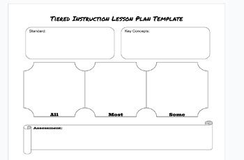 Image result for 3 Tiered Lesson Plan Example