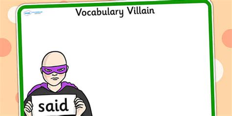 Editable Vocabulary Villain Said Word Mat (teacher made)