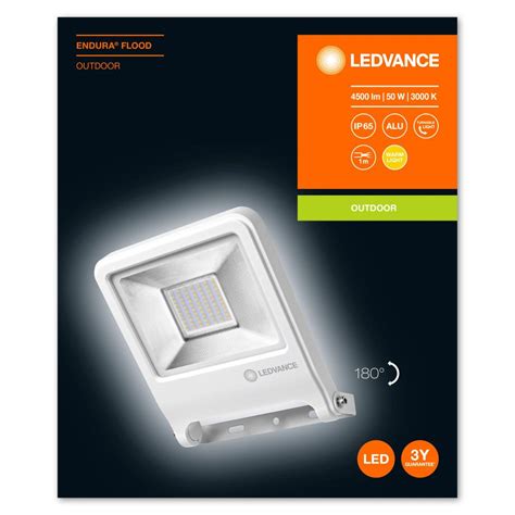 LEDVANCE LED Außenstrahler Endura Flood 50W/3000K IP65 4000lm weiß ...