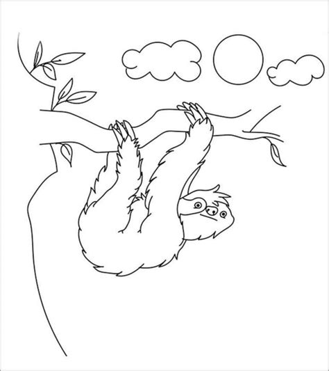 Sloth In the Jungle Coloring Page - ColoringBay