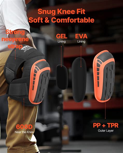 VEVOR Knee Pads for Work, Extended Heavy Duty Construction Knee Pads ...