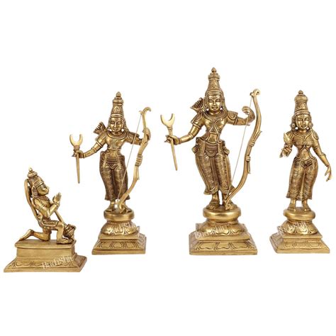 Brass Shri Ram Darbar Superfine Idols 15 Inch | Budhshiv.com
