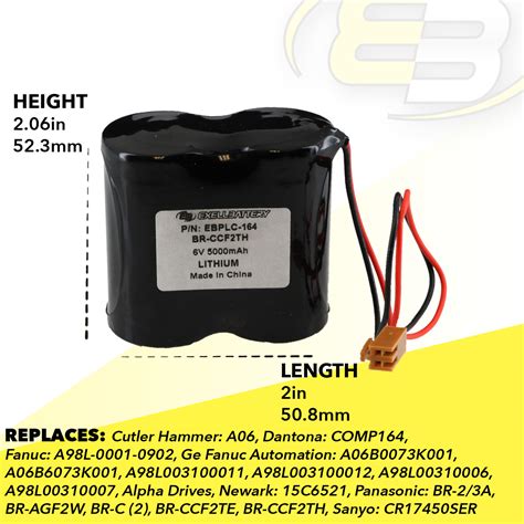 Buy 10pc 6V 5000mAh PLC Batteries Replaces For A06, A98L003100011 ...