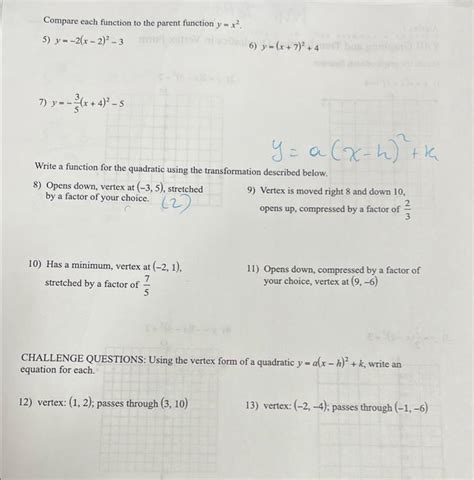 Image result for Parent Function Algebra 2 Graph Each Function by Using an X Y Table