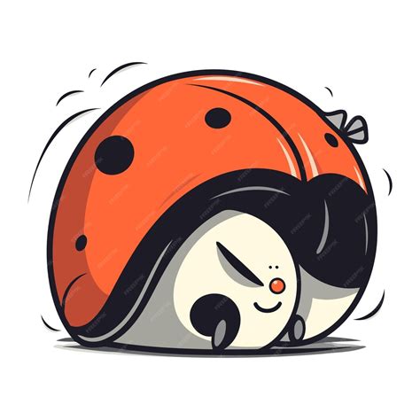 Cute Marienkäfer Karikatur isoliert auf weißem Hintergrund Vektor ...