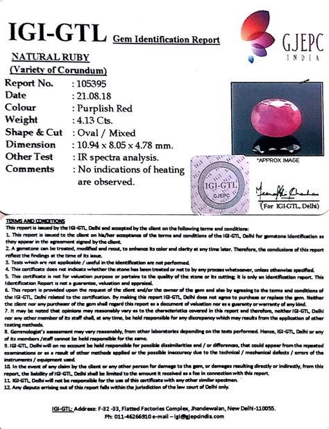 4.59 Ratti Natural New Burma Ruby with Govt. Lab Certificate | Gem ...