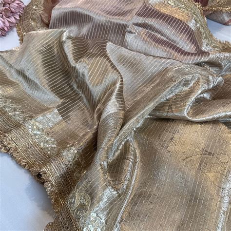 Maharani rang birangi tissue silk zari striped kadhwa saree – Safetyypins