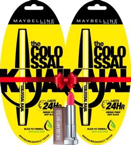 MAYBELLINE NEW YORK Colossal Kajal [Pack of 2] & Creamy Matte Mini ...