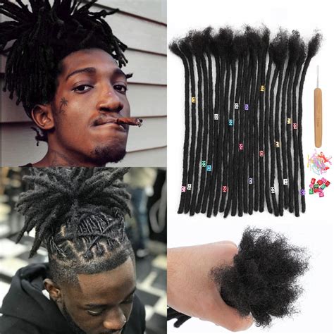 Buy YOKAS 8Inch 0.6cm 32 Strands Human Hair Dreadlock Extensions for ...