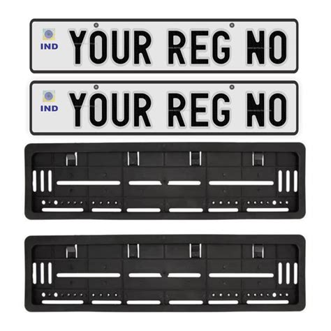 Moto Utility Car Number Plate Set with Black Frames | IND Font ...
