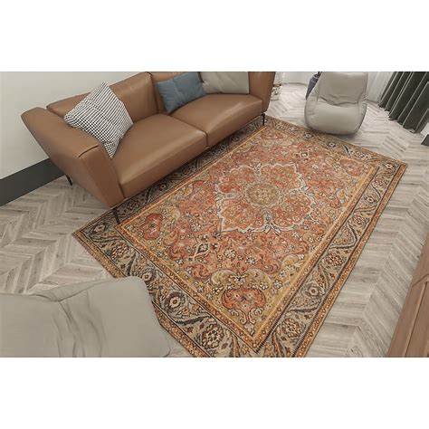 Everyday Woven 10 X 14 (ft) Rust Indoor Distressed/Overdyed Moroccan ...