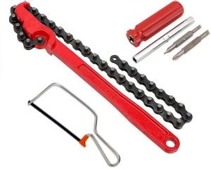 Digital Craft 3 Item Oil Filter Key Chain 9"Chain Wrench Mini Hack Saw ...