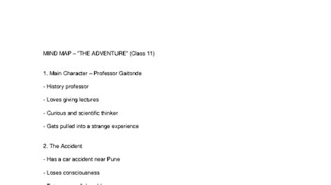 MIND MAP: The Adventure of Professor Gaitonde (Class 11) - Studocu