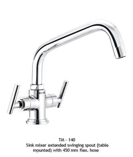 TM140 Sink mixer with extended swinging spout | Zakamlova Hardware Store