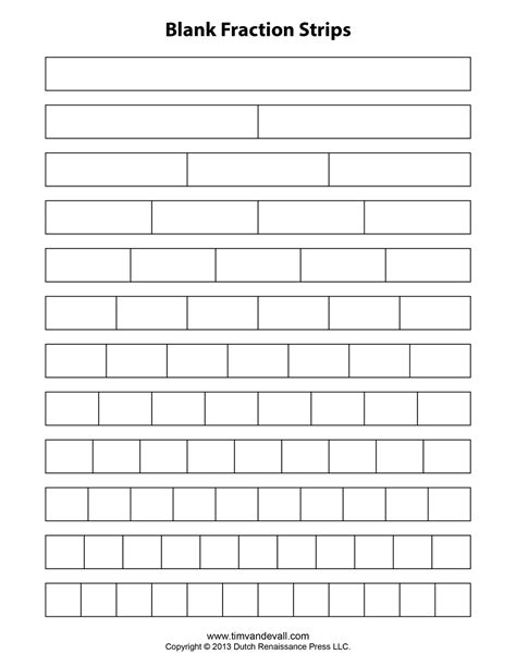 Printable Fraction Strips