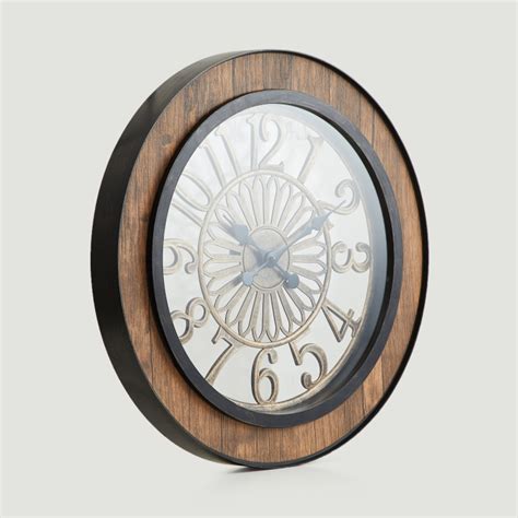 Buy Casablanca Wooden Finish Round Plastic Wall Clock - 50 cm from Home ...