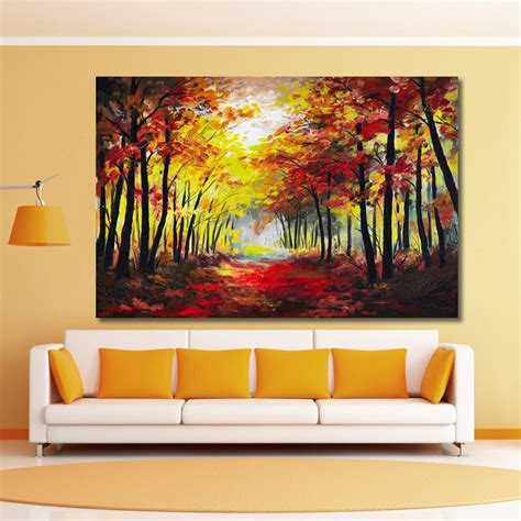 999Store Unprinted Landscape Colourful Autumn Forest Canvas Unframed ...