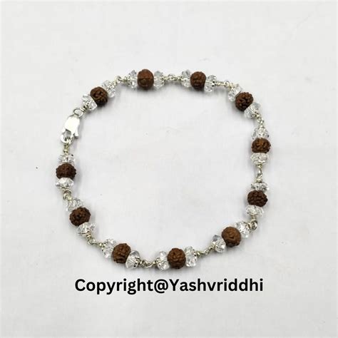 Sphatik with Rudraksha Bracelet in Silver– YASHVRIDDHI