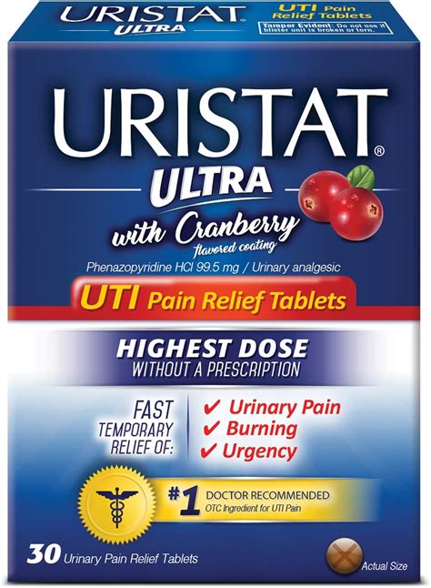Amazon.com: Uristat Ultra UTI Pain Relief Tablets, Fast Urinary Tract Infection Relief of ...