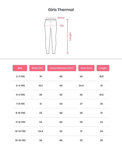 Size Chart - Girls Thermals – CharmnCherish
