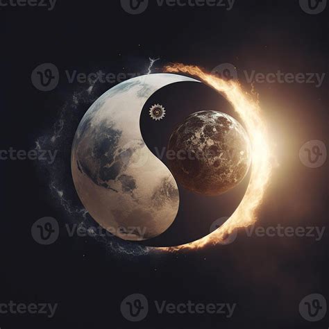 Symbol of yin and yang, day and night, sun and moon, fire and water, 23314101 Stock Photo at ...