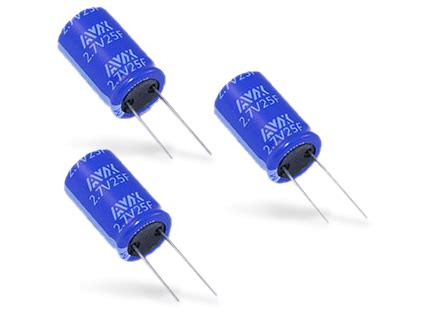 SCC High Capacitance Cylindrical SuperCapacitors - KYOCERA AVX | Mouser