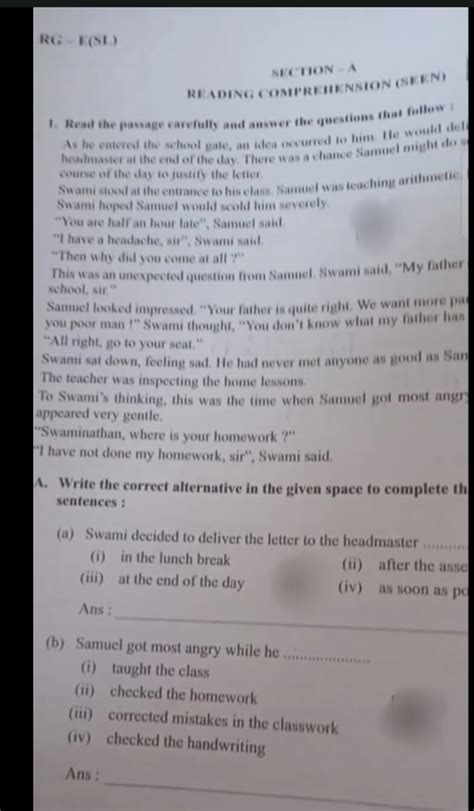 Madhyamik English Question Paper 2024 PDF Download with Answer key