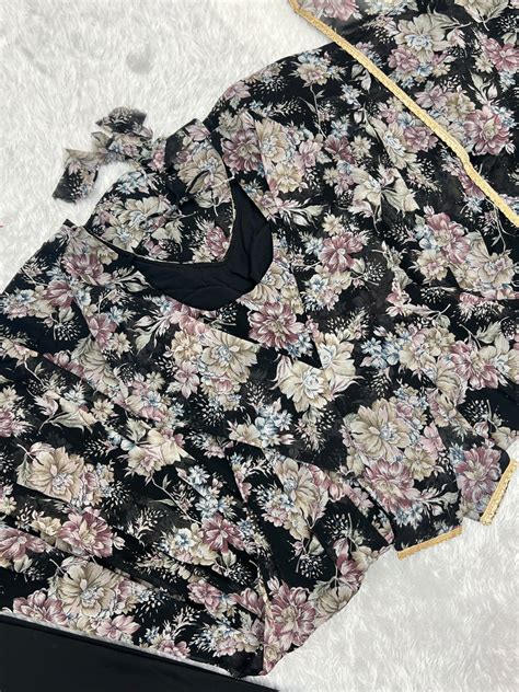 Black High-End Laheriya Print Anarkali Set – Pure Fox George