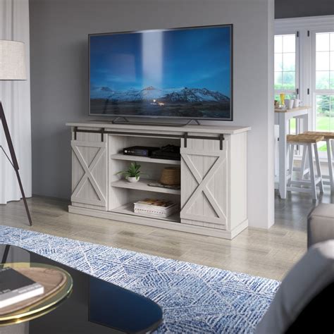 Buy Twin Star Home Modern Farmhouse TV Stand with Sliding Barn Doors ...