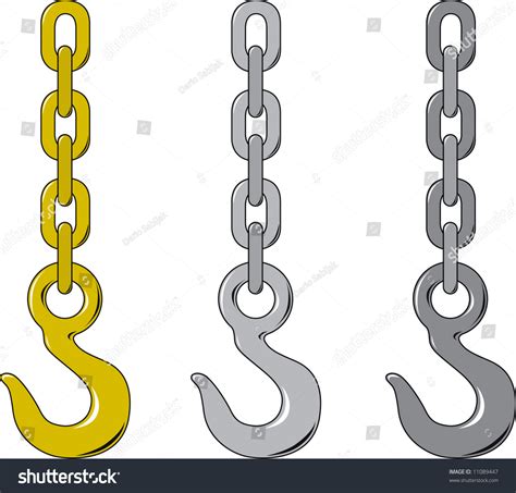 Vector Illustration Of Three Different Chain And Hook - 11089447 ...