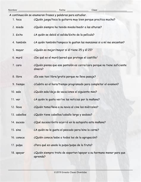 Confusing Words Spanish Study Sheet | Teaching Resources