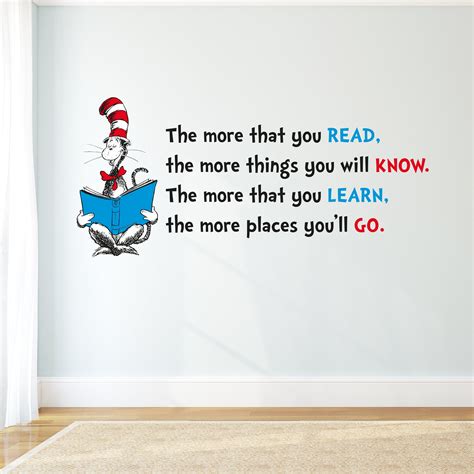 Dr Seuss the Cat in the Hat Book Quote Wall Sticker - Etsy UK
