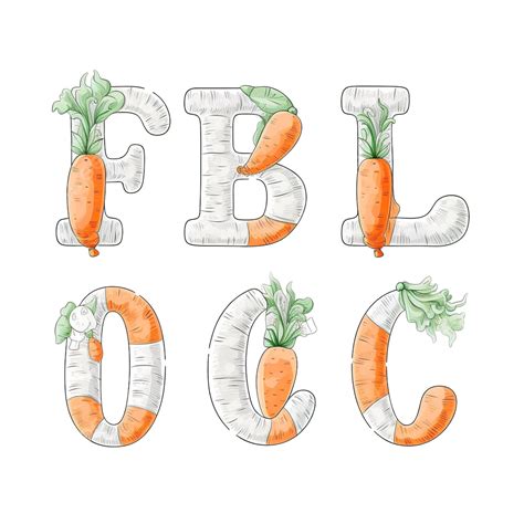 Alfabeto Inglés Todas Las Letras Lindo Tema De Zanahoria Dibujo ...