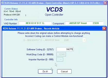 Image result for Coding for New ABS Module Audi