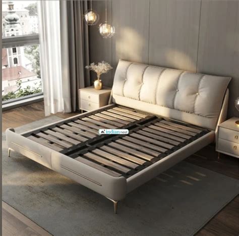 Luxe Albino Upholstered Bed – Indian Nest