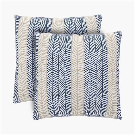Buy Ebony Blue Striped Filled Cushion- 30x30cm- Set of 2 Pcs from Home ...