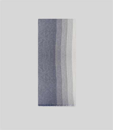 Navy blue gradient striped scarf