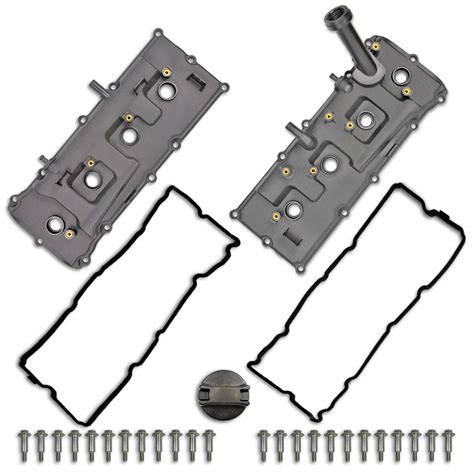 Valve Cover Set with Bolts & Oil Cap & Gaskets & Spark Plug Tube Seals & PCV Valve Compatible ...