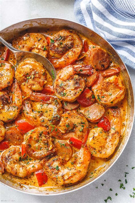 Creamy Cajun Shrimp and Sausage Recipe — Eatwell101
