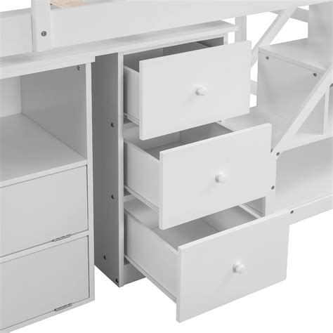 Harper&BrightDesigns Harper & Bright Designs Twin Loft Bed with India ...