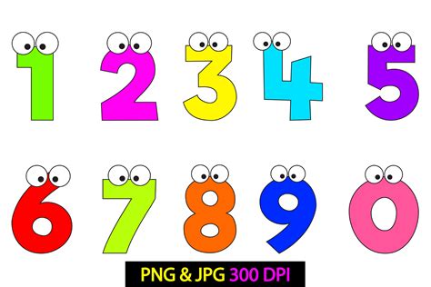 Funny Numbers Cartoon Characters Clipart Graphic by Sarita_Kidobolt ...