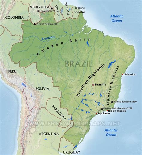 Brazil Map Physical