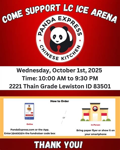 Panda Express Fundraiser for LC Ice Arena! at Panda Express, Lewiston ...
