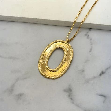 TFC Big Letter O- 24K Gold Plated Pendant Necklace