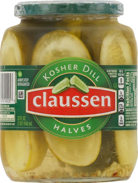 Calories in Pickles, Organic, Kosher Dill, Whole from Woodstock
