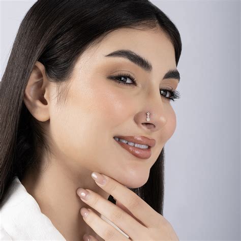 Drop Stone Silver Nose Pin - Touch925 Silver Jewellery