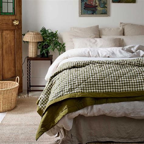 Botanical Green Gingham Bedding | Piglet in Bed US