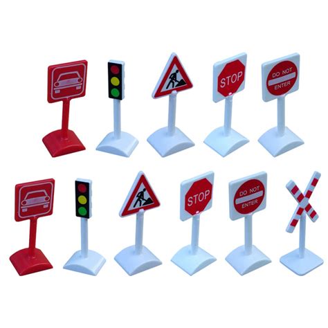Exceart 11pcs Street Road Signs Playset Traffic Signs Playset Mini ...
