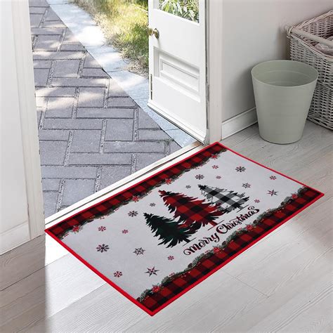 Christmas Door Mat, Non-Slip Indoor Outdoor Christmas Mat for Front ...