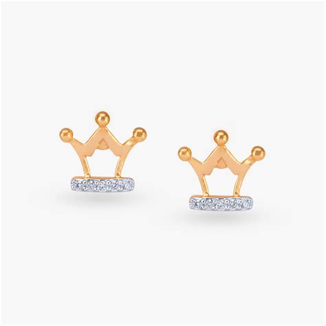 Royal Sparkle Diamond Stud Earrings for Kids